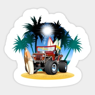 cartoon jeep Sticker